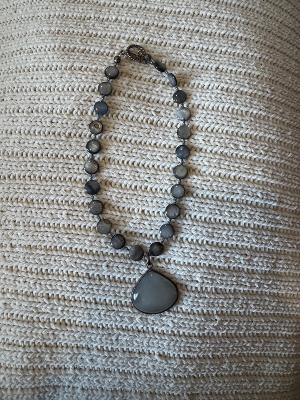 Gray Moonstone Beaded Pendant Necklace - Women's Jewelry
